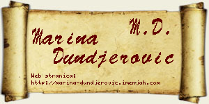 Marina Dunđerović vizit kartica